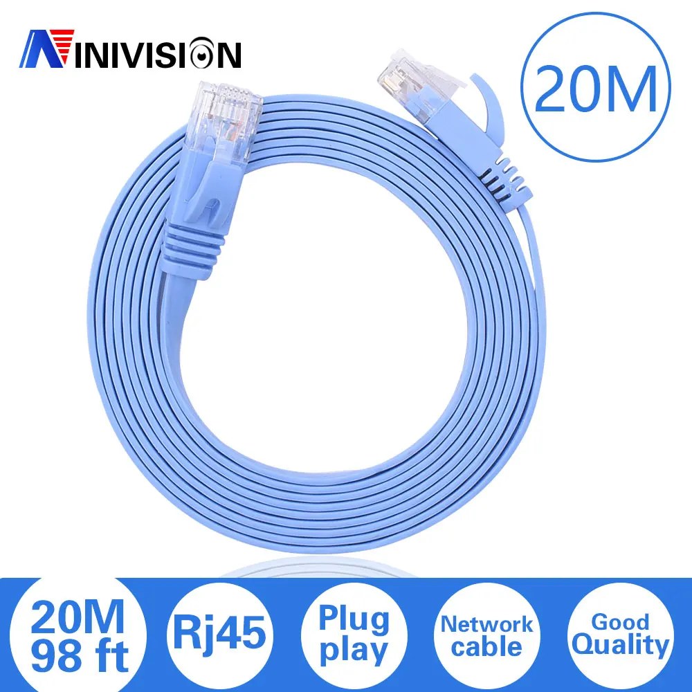 

20cm Short Cable CAT6 Flat UTP Ethernet Network Cable RJ45 Patch LAN Cable Blue Color 5m 10m 20m 30m