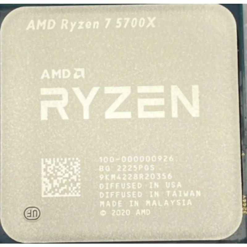 For AMD Used Ryzen 7 5700X R7 5700X 3.4 GHz Eight-Core sixteen-Thread 65W CPU Processor L3=32M 100-000000926 Socket AM4