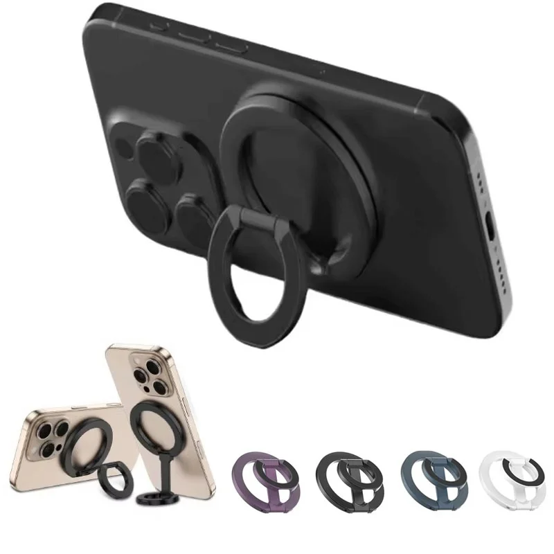 

For Magsafe Double Sided Magnetic Phone Stand Ring Holder 360° Rotation Folding Bracket For iPhone 17 16 15 Pro Max Accessories