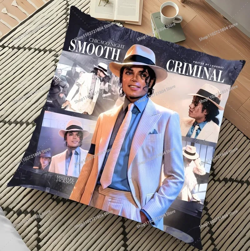 King of Pop Michael Jackson 45x45cm Pillowcase Anime Printed Fashion Pillowslip Home Pillow Sofa Cushion Decorative Pillow Cover