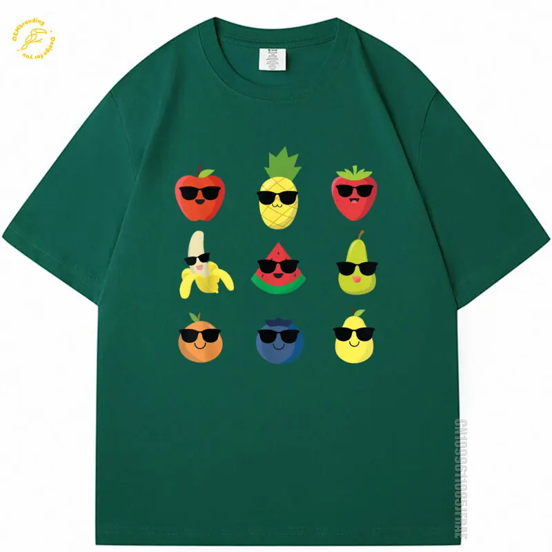 

Fruit Sunglasses Shirt Oversized T-Shirt 2025 Hot Tee Men's O-neck Tshirt Футболка Y2K Футболка Мужская Ropa Hombre Short Sleeve