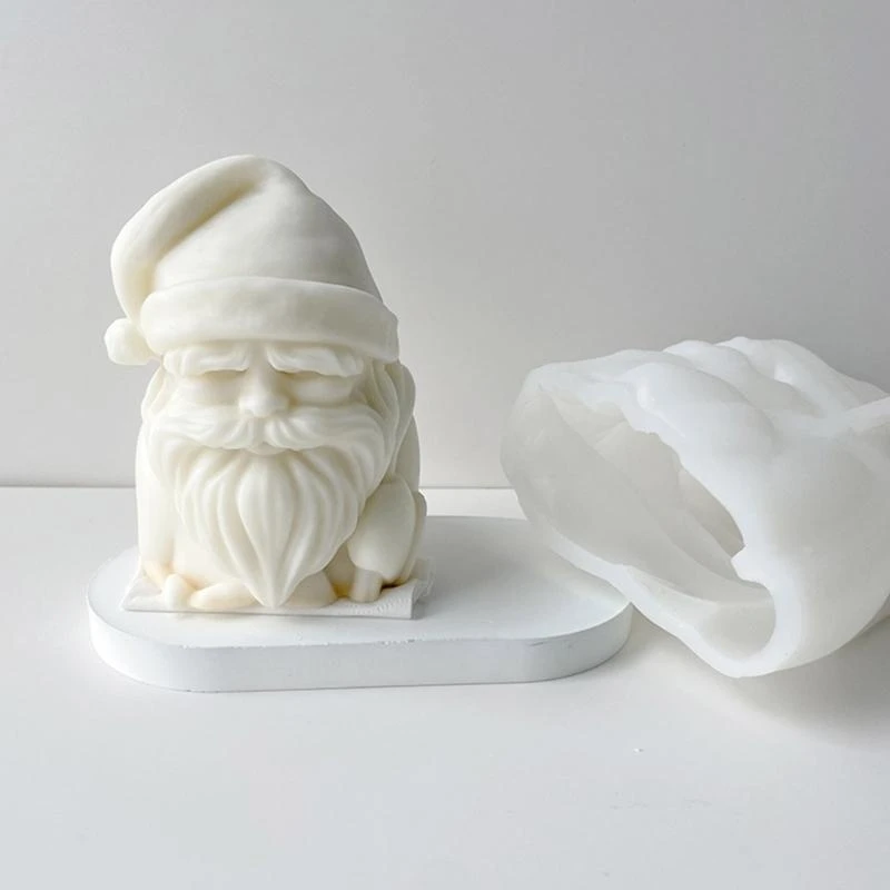 J78F 3D Christmas Santa Mold,Santa Silicone Mold for Candle Making,DIY Craft Resin Mold for Aromatherapy Soap