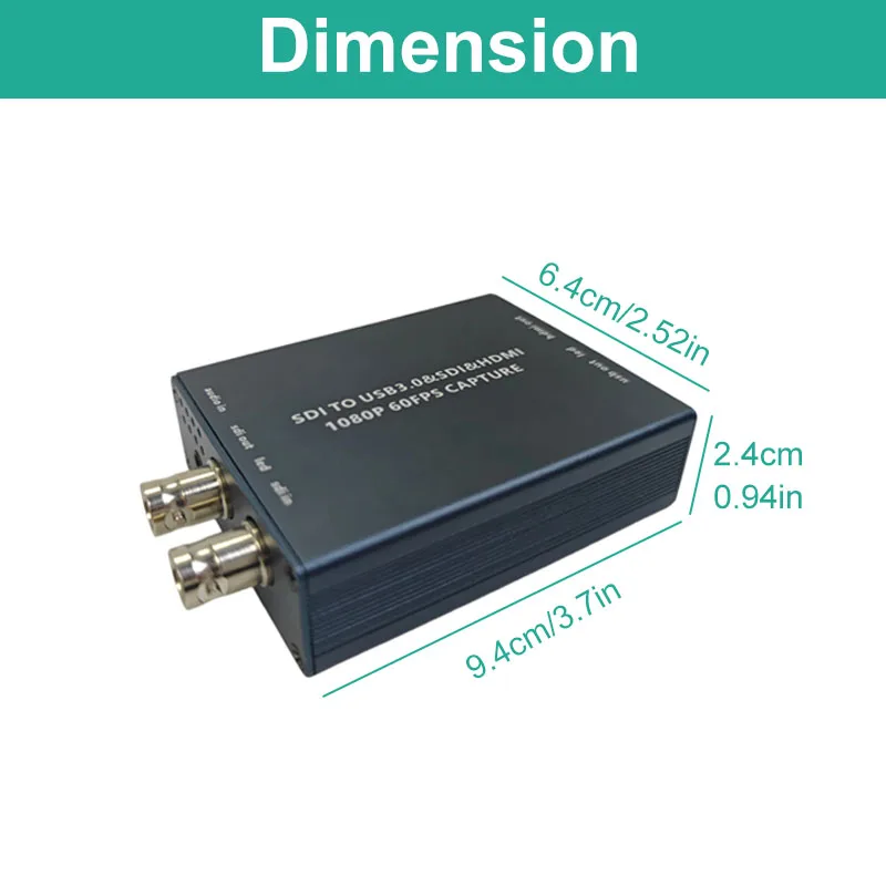 SDI to USB 3.0 Video Capture Card 1080P 60FPS Video Adapter with HDMI and SDI Loop Out Video Converter
