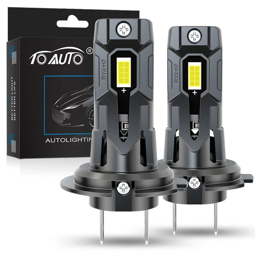 Luces Led H7 para coche 30000LM LED H7 bombillas de faros Canbus lámpara automática 120W 7035 CSP faro con ventilador Turbo 6000K 12V