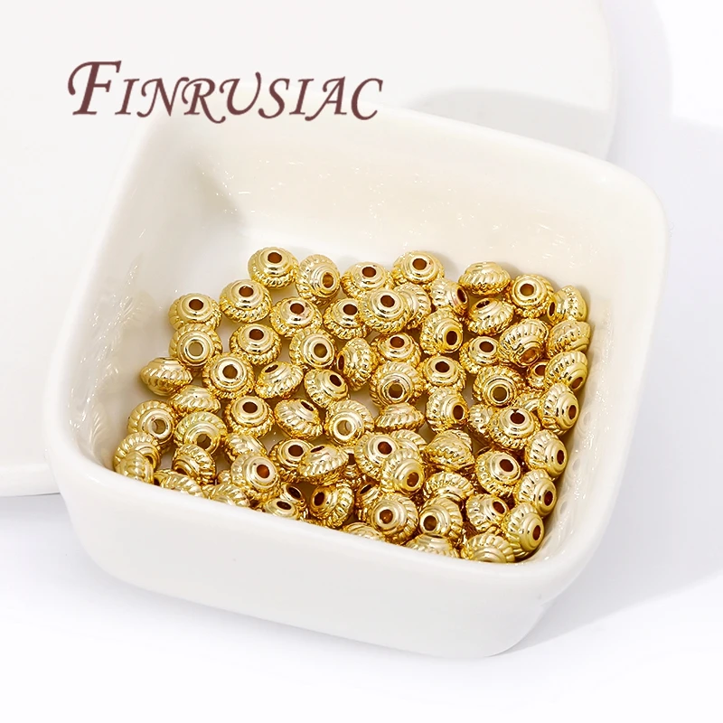 

5mm 6mm 18K Gold Plated Spacer Beads,Separators For Beads,DIY Jewelry Making Supplies Bracelets Accessories