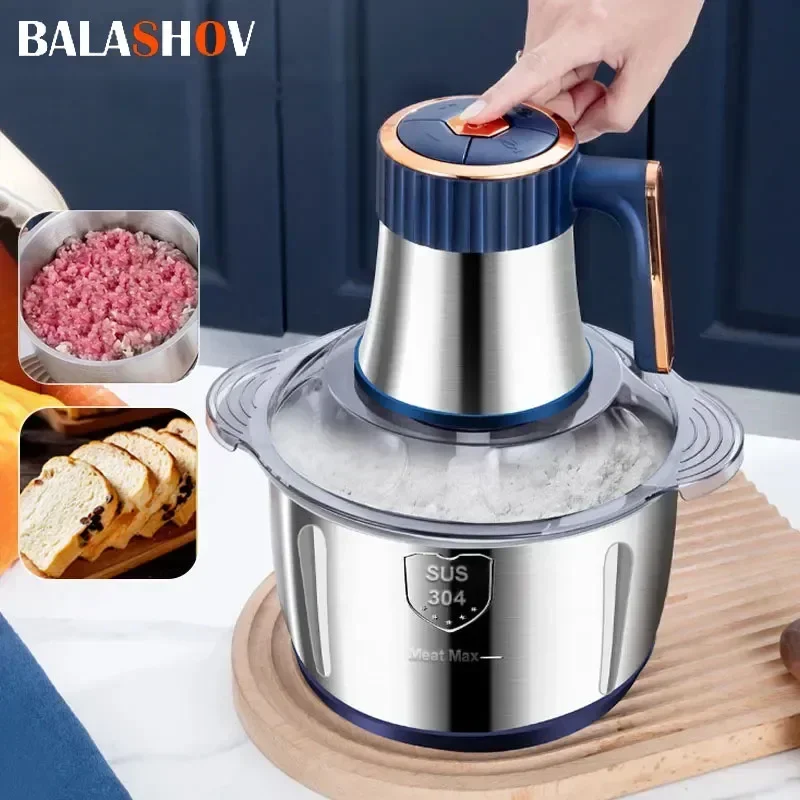 

5L Meat Grinders 304 Stainless Steel Food Crusher Multifunctional Vegetable Slicer Chopper Mincer Baby Food Processor