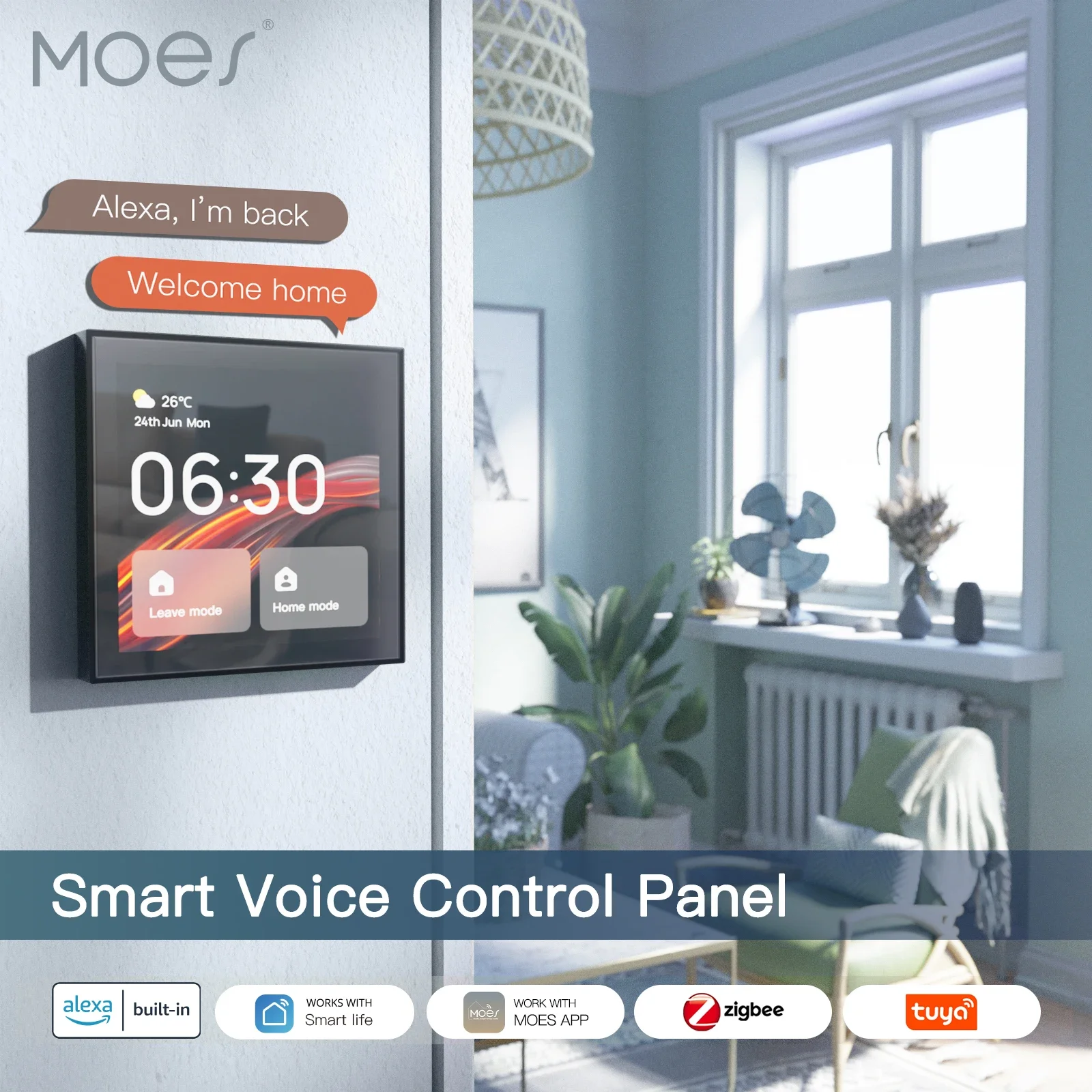 

MOES WIFI Multi-functional Touch Screen Control Panel Tuya 4-inch in-wall Scenes Central Controller Zigbee gateway Smart Home