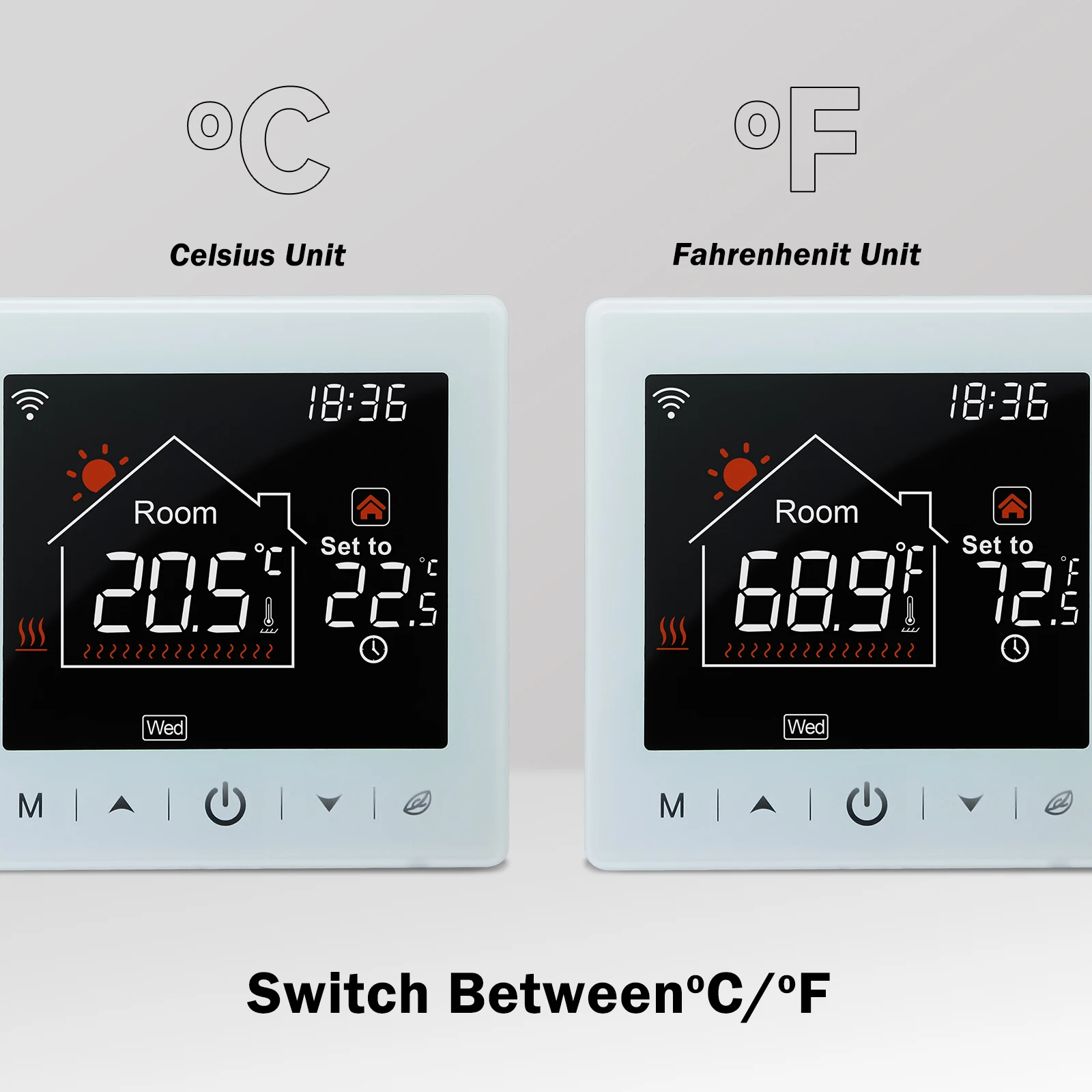 Beok-Tuya Smart Warm Floor Heating Gas Bomicrophone, ThermoandreWifi, Contrôleur de température, Salle programmable, Télécommande, Alexa