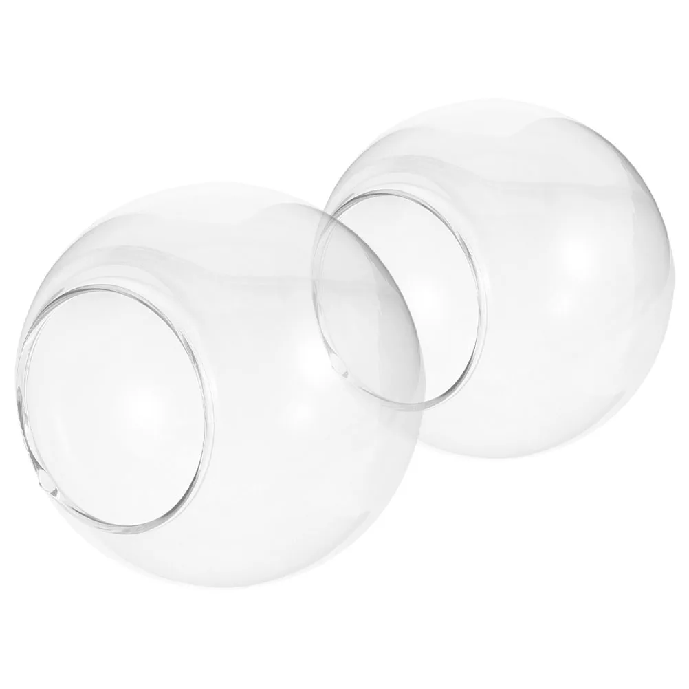 

2Pcs Clear Glass Globe Lampshade Semicircular Design for Ceiling Lights High Light Transmission Elegant Home Decor