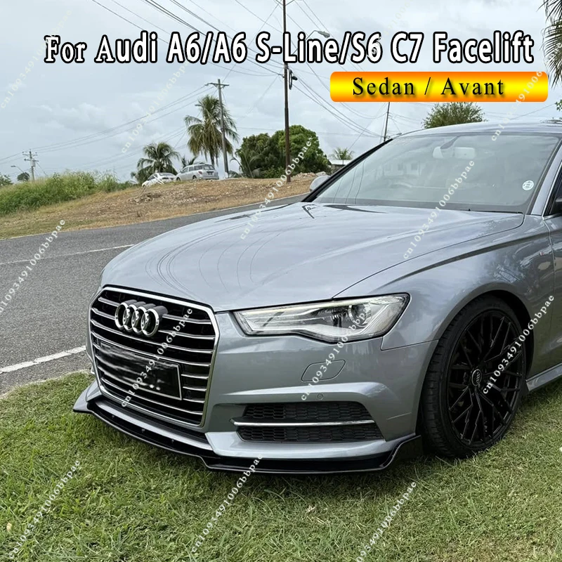 

For Audi A6 S-Line S6 A6 C7 Facelift Sedan&Avant 2014-2017 Car Front Bumper Lip Chin Spoiler Splitter Guard Cover BodyKit Tuning