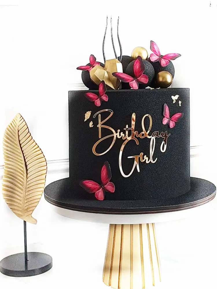 Neue Acryl Kinder alles Gute zum Geburtstag Kuchen Topper Gold Junge oder Mädchen Geburtstag Party Kuchen Topper für Baby Dusche Geschenk Dessert Dekoration – Detail 3