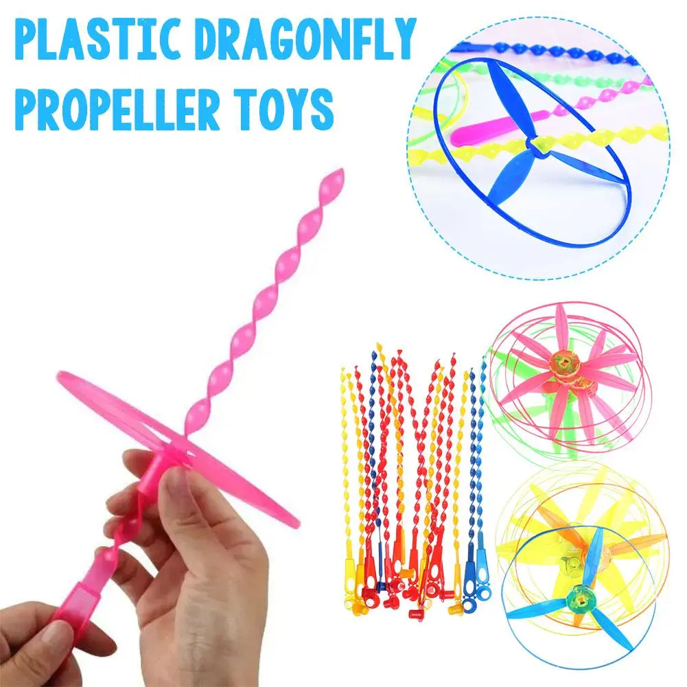 1pc Novelty Plastic Bamboo Dragonfly Propeller Baby Kids Outdoor Toy Tradition Classic Nostalgic Toys Flying Arrows