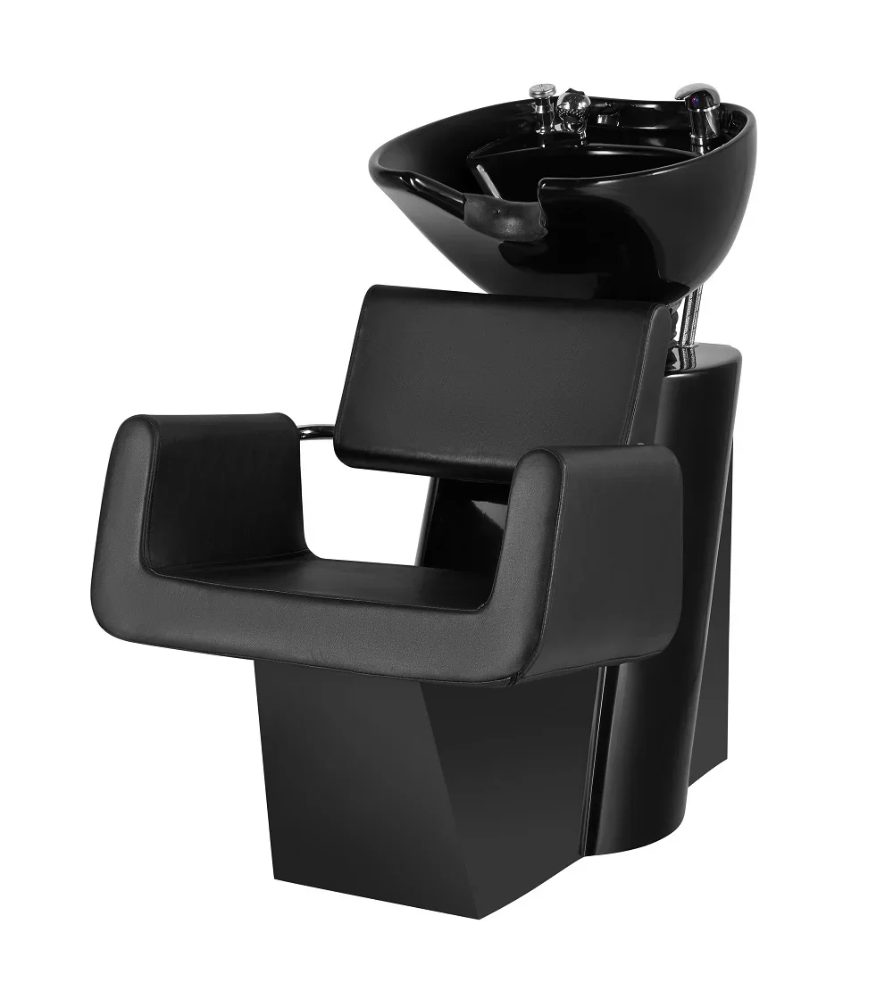 

Salon Shampoo Bowl and Chair Hair Wash Chair Shampoo Station with Deep Ceramic Sink Shampoo Unit for Beauty Spa Barbershop