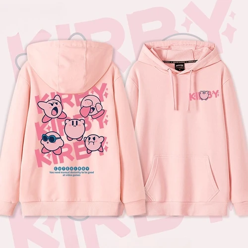 2025 otoño japonés lindo Kirby Expression Pack cinco suéter con capucha suelto Casual hombres y mujeres marea moda juvenil chicas Top