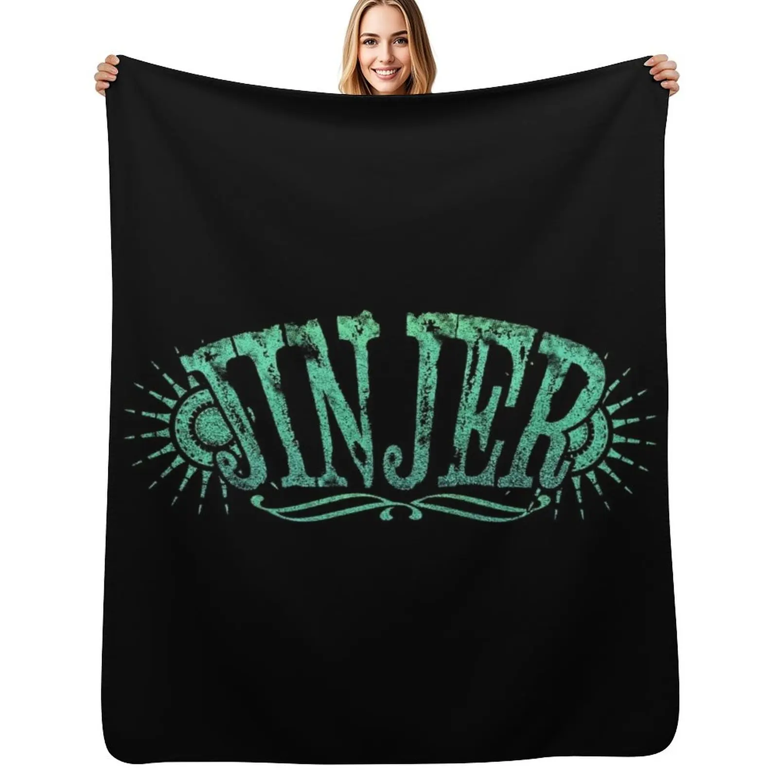 

Jinjer band Logo Design Throw Blanket Plush Fuzzy Cozy Blanket for Couch Sofa