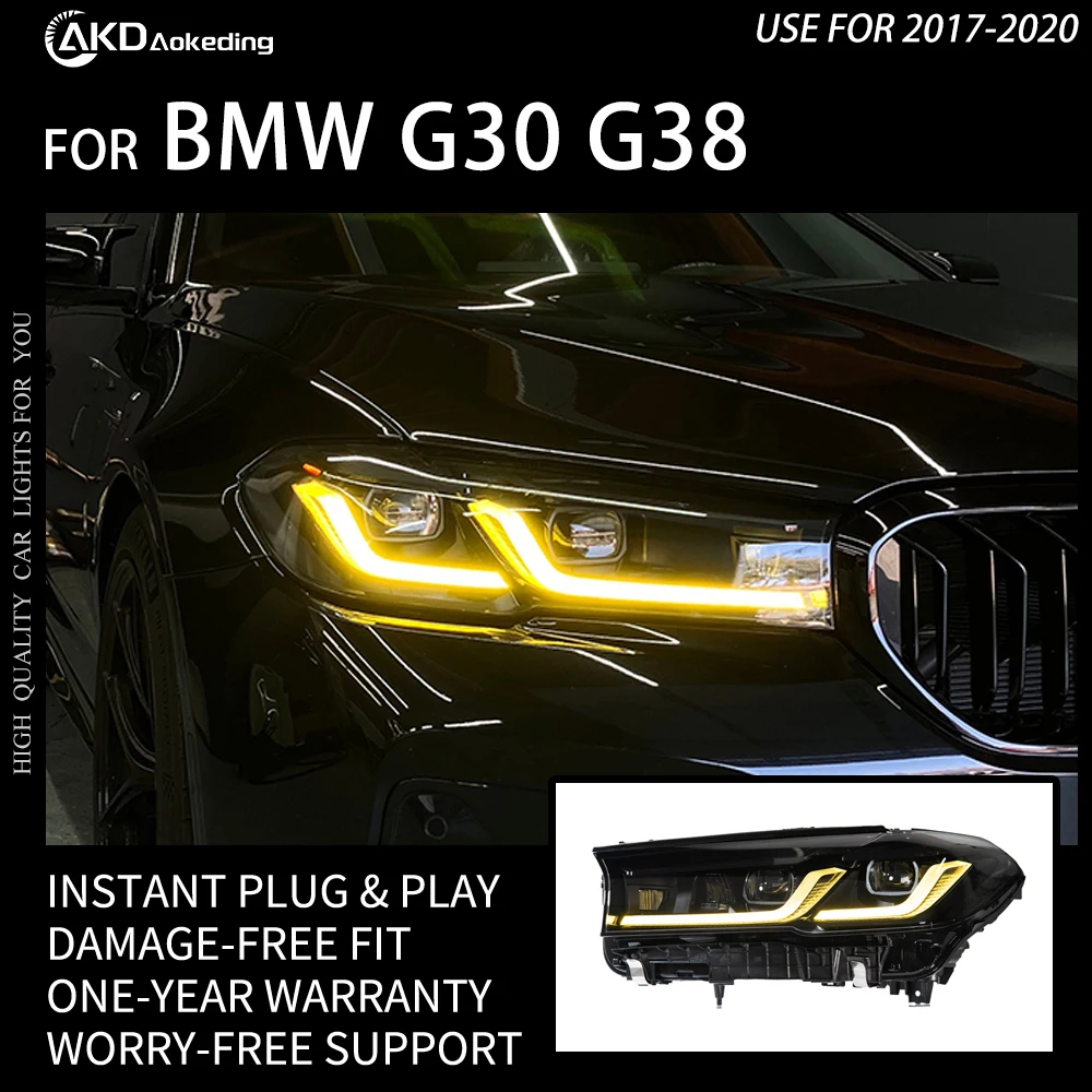 

AKD Car Head Lamp for BMW G30 G38 LED Headlight 2017-2020 Headlights 525i 530i DRL Turn Signal High Beam Projector Lens