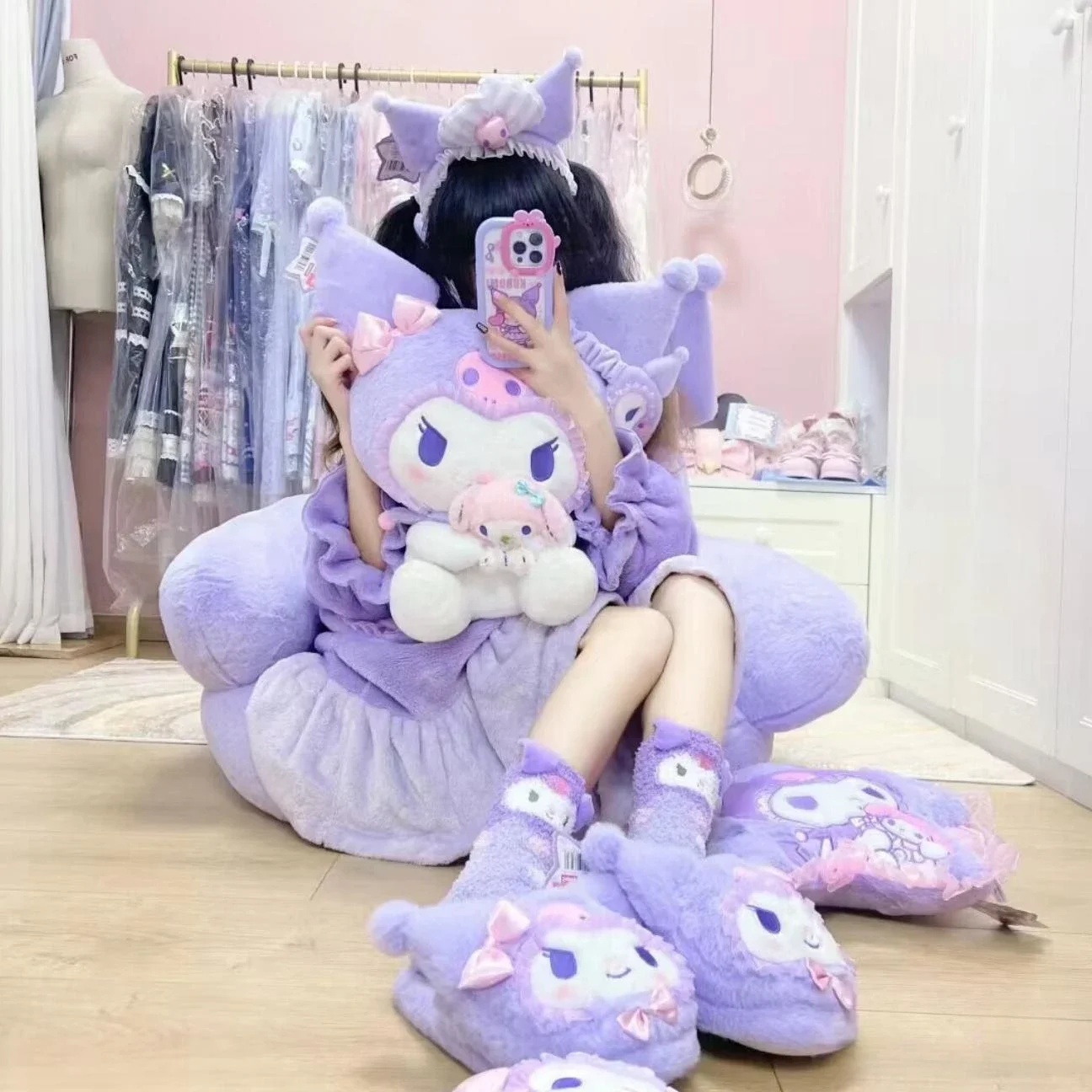 

Sanrio'S Appreciation Of Joy Taobao'S Appreciation Of Sweetheart'S Bedroom Kuromi Melody'S Doll Pajamas Dolls And Slippers