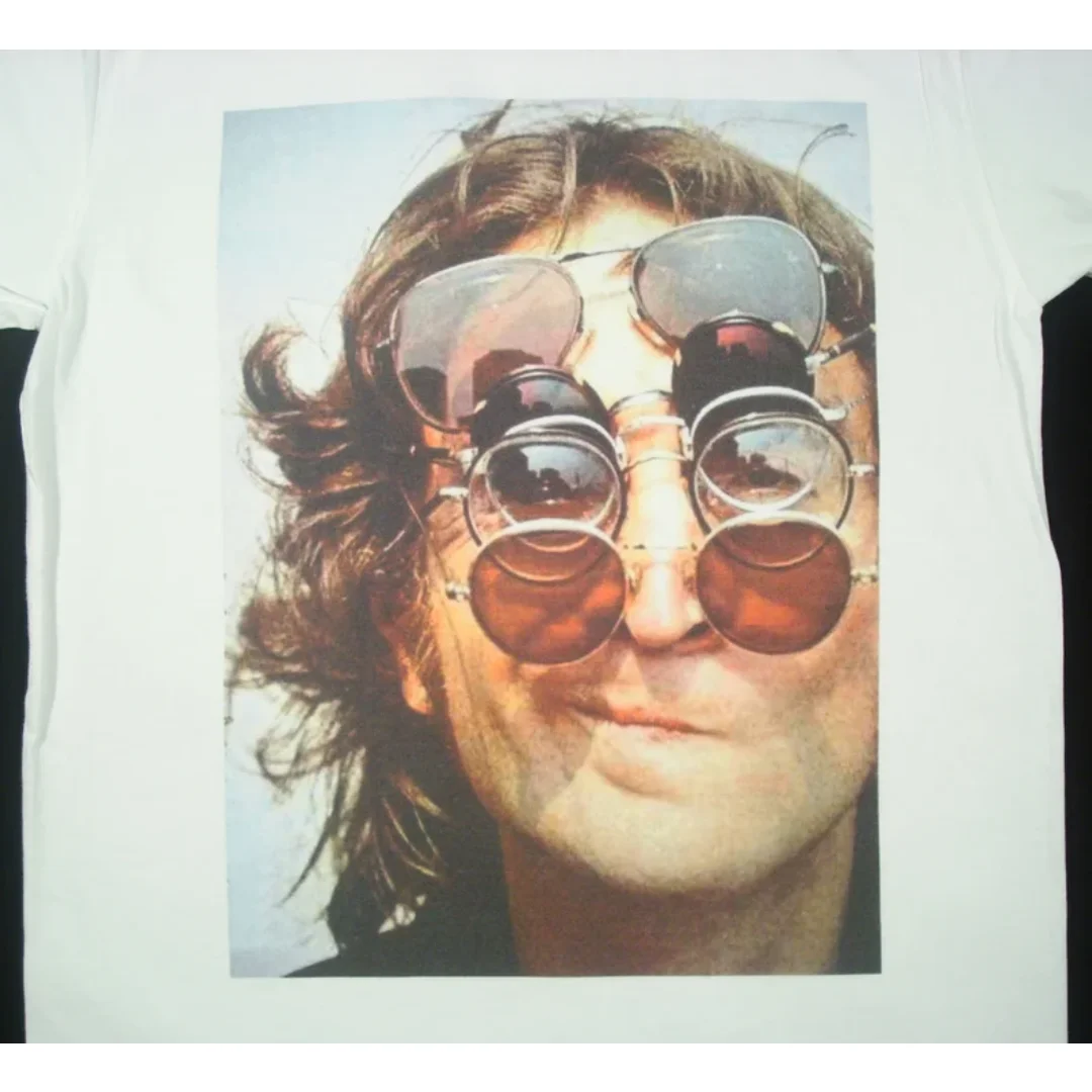 The Beatles John Lennon Band T-Shirt Graphic Retro Rock Band  T-Shirt Summer Pure cotton Men's T-Shirt Clothing Tee Y2k Woman