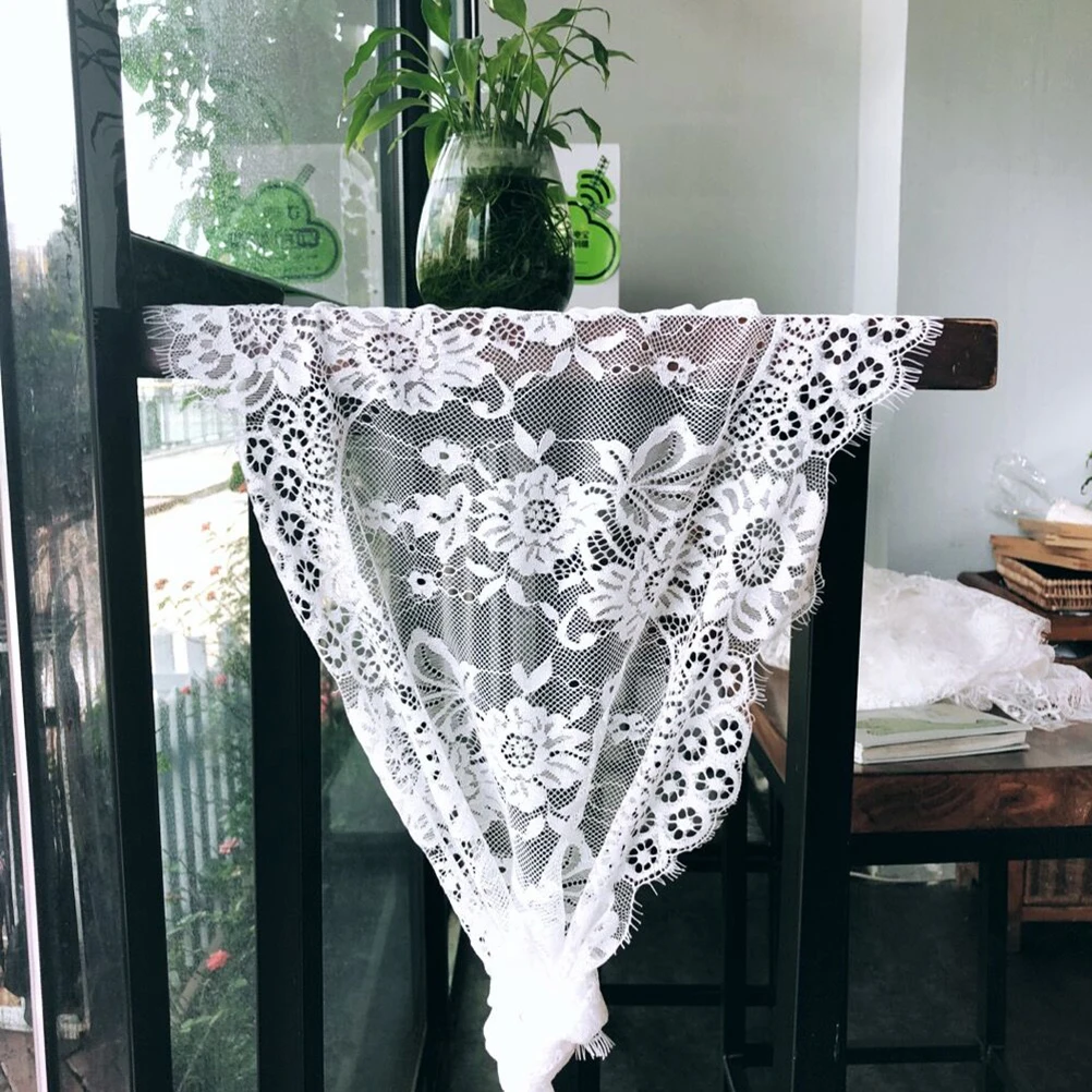 

Lace Tablecloth Stain-resistant Wedding Day Decorations Eyelash White Runner Cover