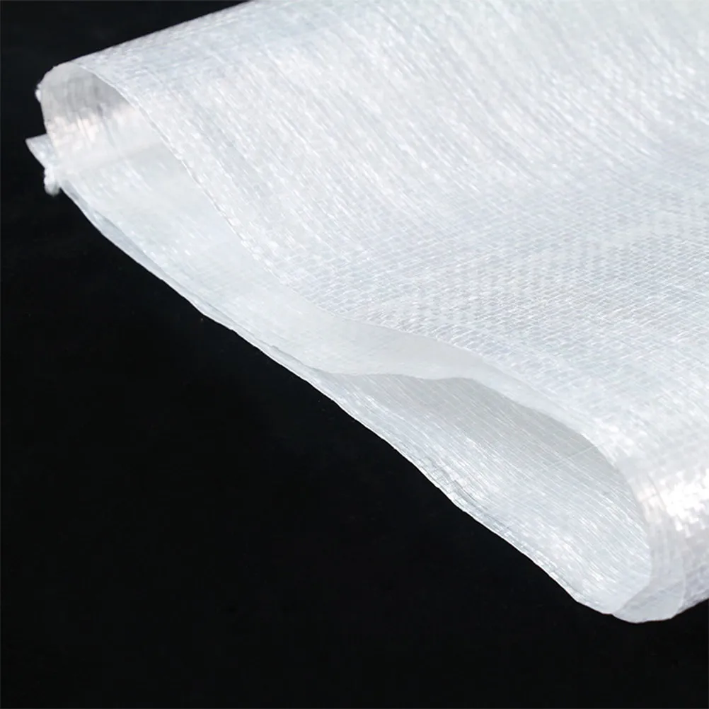 10Pcs Plastic Woven Bags White Strong Reusable Double Sewn for Bulky Packaging Bran Carton Flour Hay Sand Bags Snakeskin Gunny