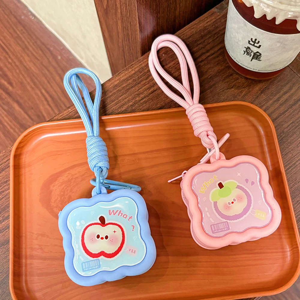 

Kawaii Cat Fruit Ball Silicone Coin Purse Portable Earphone Storage Keychain Protective Case Cute Cartoon Creative Bag Pendant