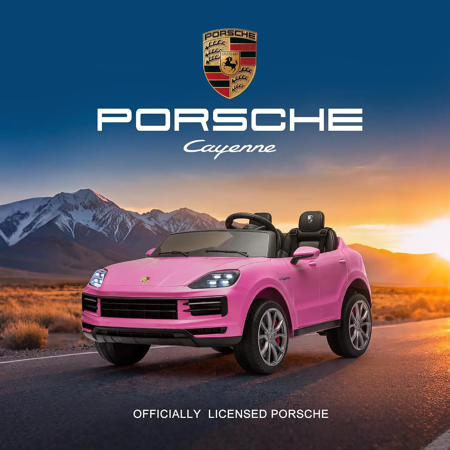24v Toddler Ride on Toys for Big Kids, Licensed Porsche Cayenne Electric 2-Seater Ride On Toddler Car with Remote Control,Shock