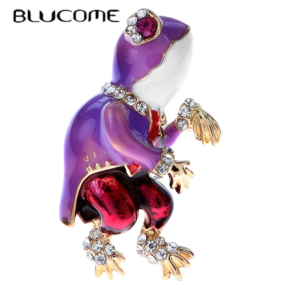 Blucome Cartoon Cute Frog Brooches For Women Animal Design 2 Colors Kids Accessories High Quality New 2023