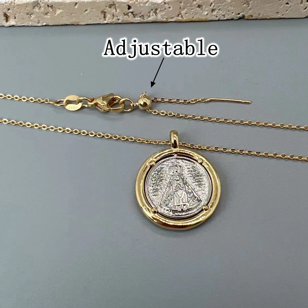Religious Cross Jesus Sacred Heart Pendant Necklace Vintage Metal Jewelry For Women