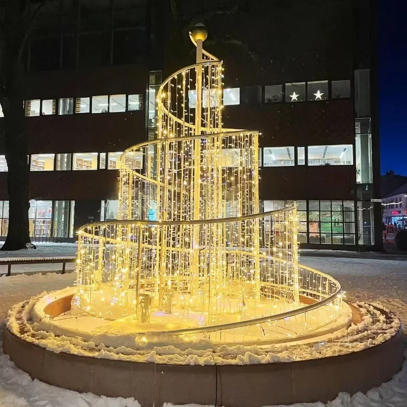 2025 Christmas Lights Fountain Modeling Lights Outdoor Shopping Mall Square Christmas Atmosphere Decoration Lights Scene Layout