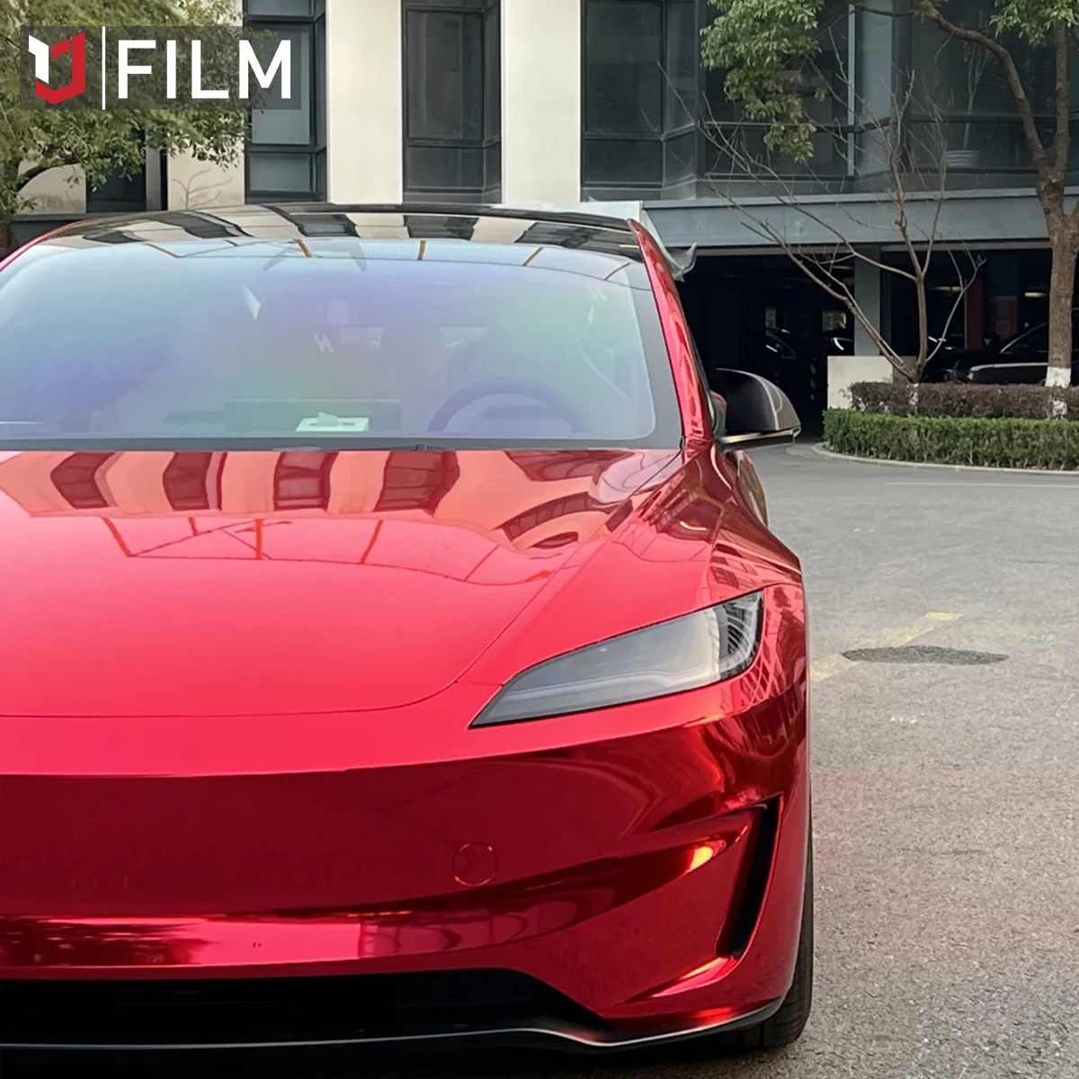 Free Sample Chrome Rose Red Vinyl Wrapping Films Air Bubble Free Car Films Self-adhesive Car Covering Film