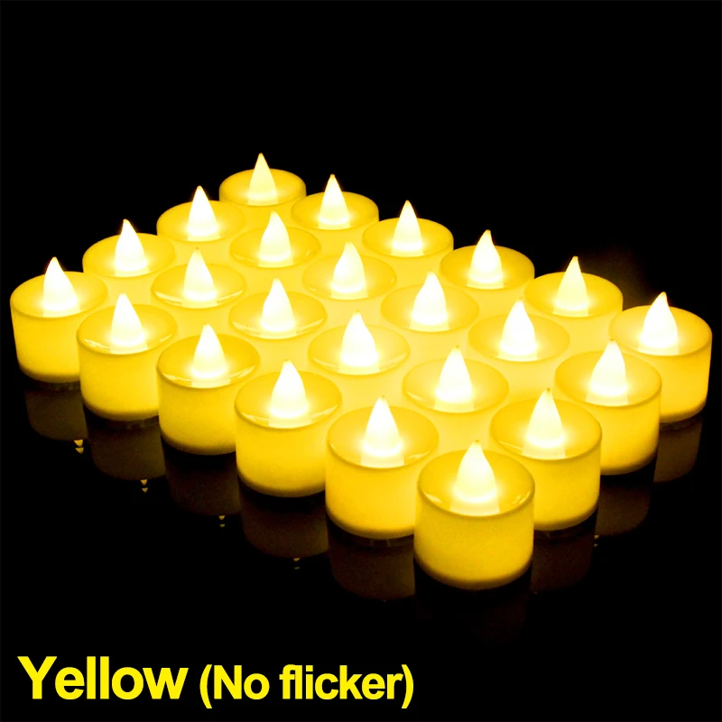 1/12 Battery Powered LED Fireless Candle Hours Fake LED Electric Candle Tea Light Decorative Candles Candlestick Warmer Lamp