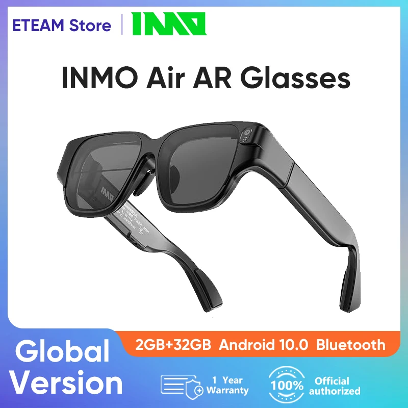 INMO Air AR Glasses Smart with FF 5 Megapixels Camera Touch Control Portable Glasses Dual Speakers & Dual-Mode Bluetooth Music