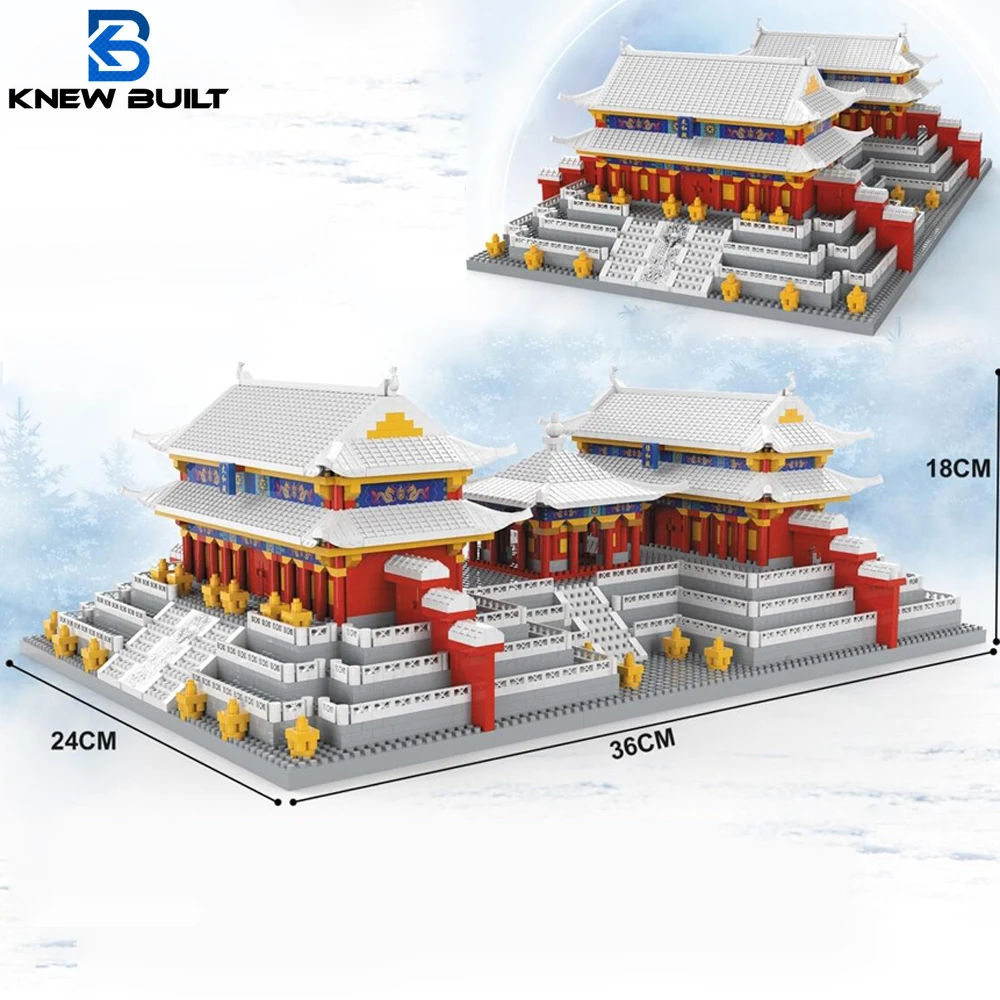 

Knew Built Imperial Treasures Beijing Forbidden City Palace Micro Mini Building Blocks Toys Ancient Royalty China Construction