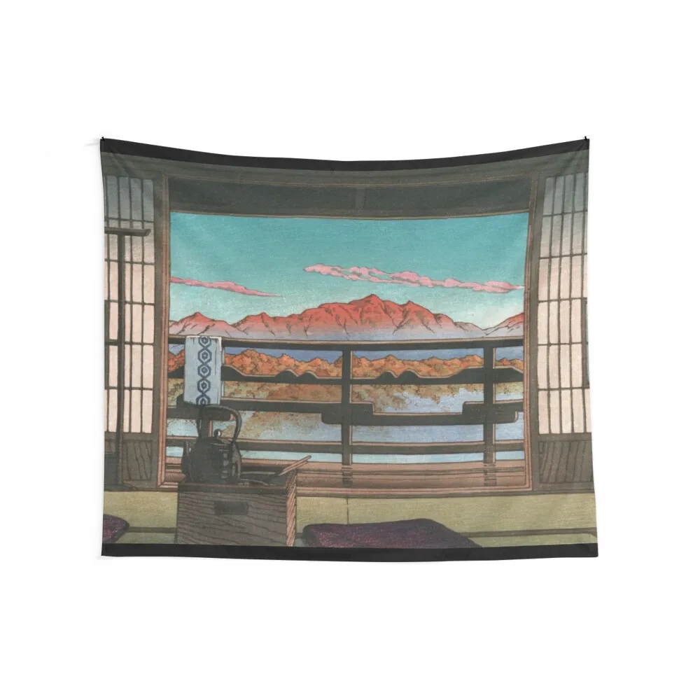 Morning at the Arayu Hot Spring Resort by Kawase Hasui Tapestry Decorative Paintings For Bedroom Tapestry