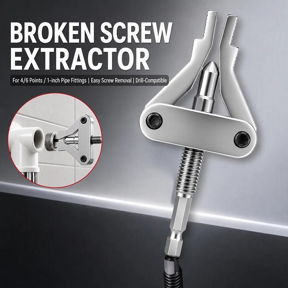 Universal Broken Pipe Extractor Broken Thread Puller Hex Shank Drill Powered Remover Tool for PPR PVC MPP Faucet Pipe Repair Kit