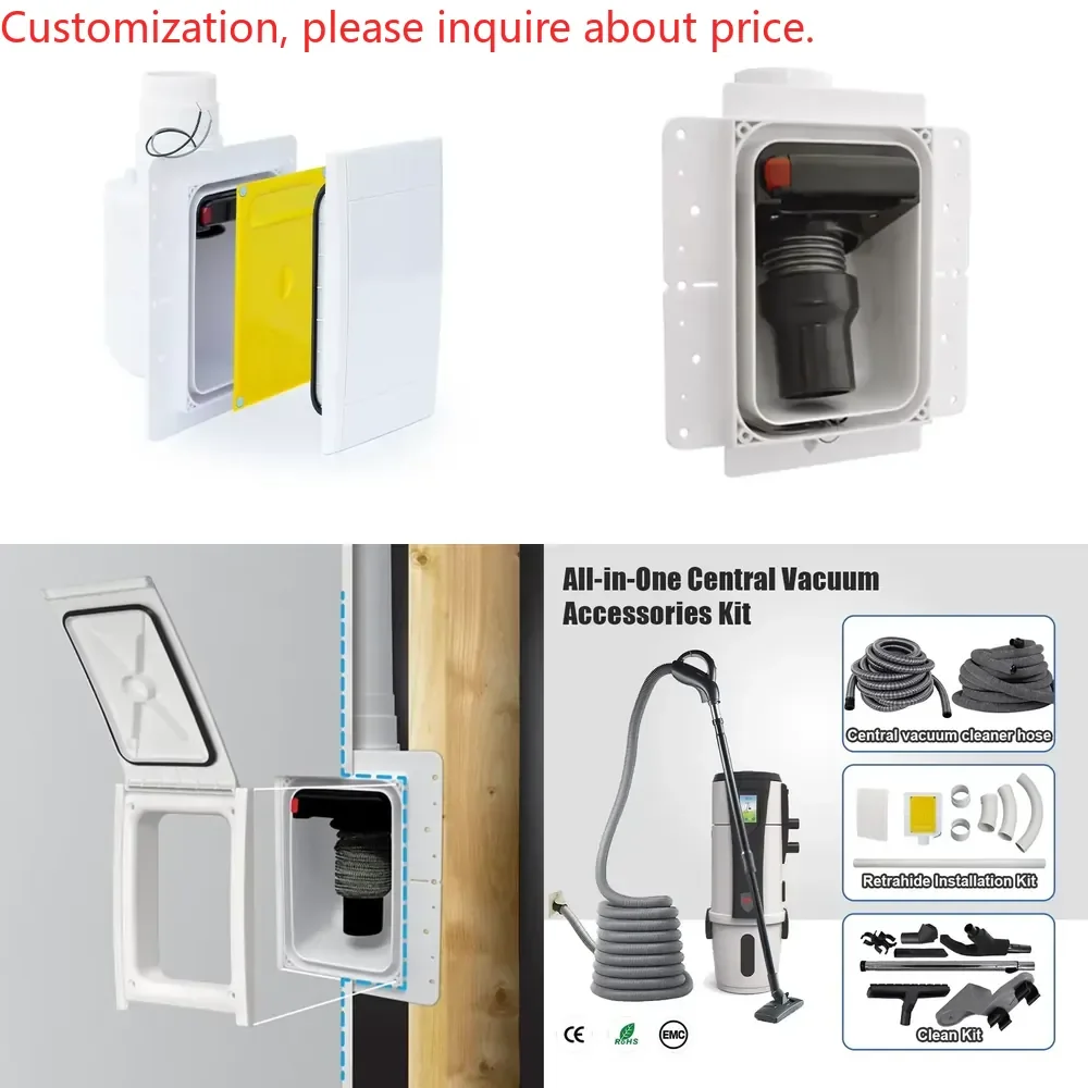 

Hidden Hose Backplate Standard Size Customized White Cover Plate Inlet Valve for Central Vacuum System
