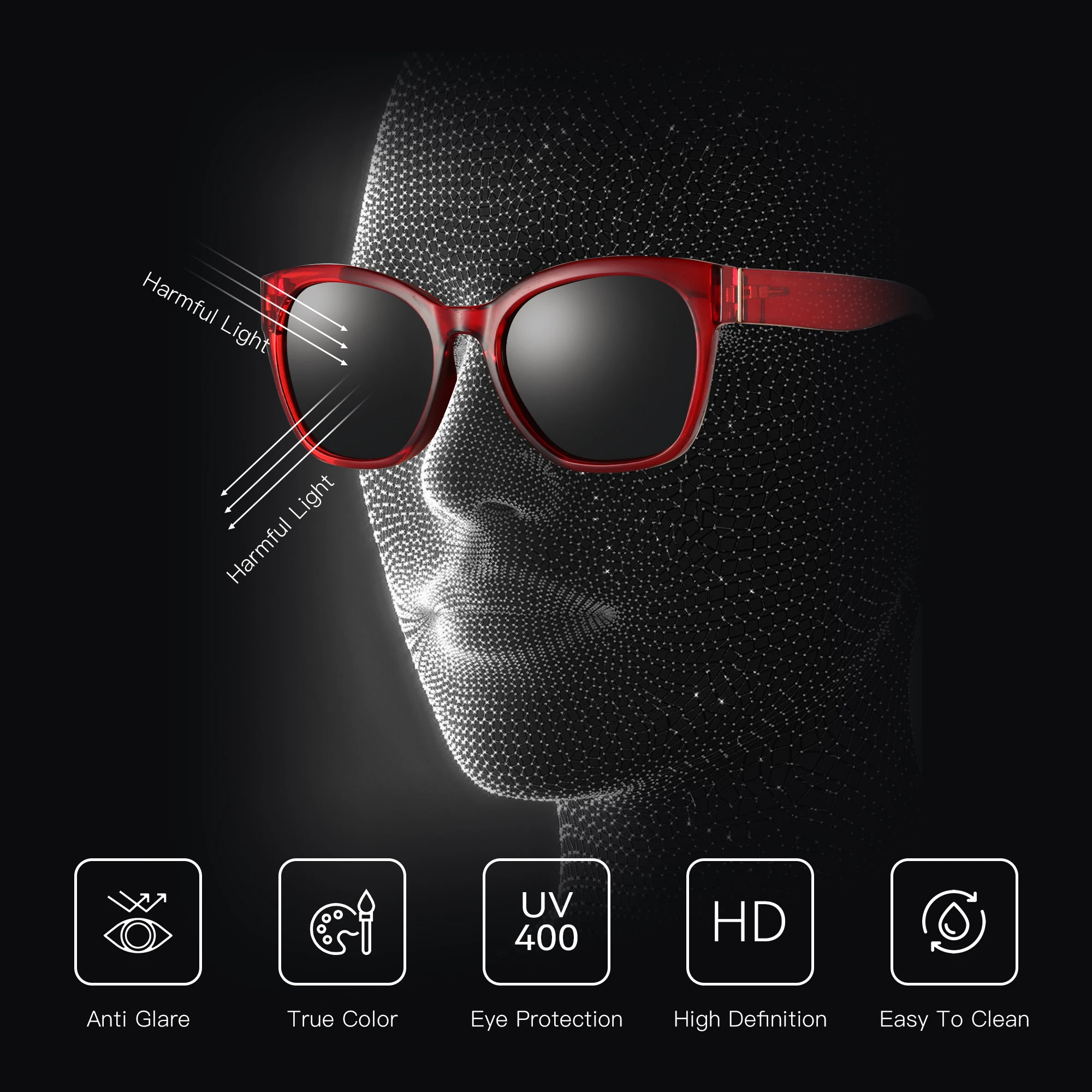 ZENOTTIC Original Thick Butterfly Frame Polarized Sunglasses for Women Chunky Uv400 Protection Shade Sun Glasses image 3