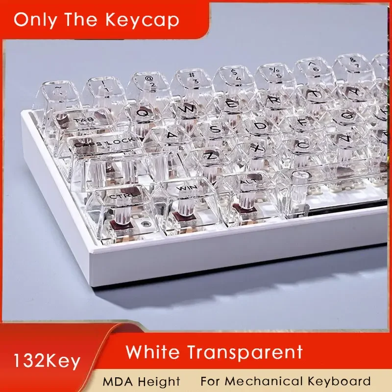 Imagem -05 - Teclado Mecânico Transparente Alta Low Profile Keycaps Transmitindo Personalização Faça Você Mesmo para 61 87 98 104 Chaves 132 Teclas Layout