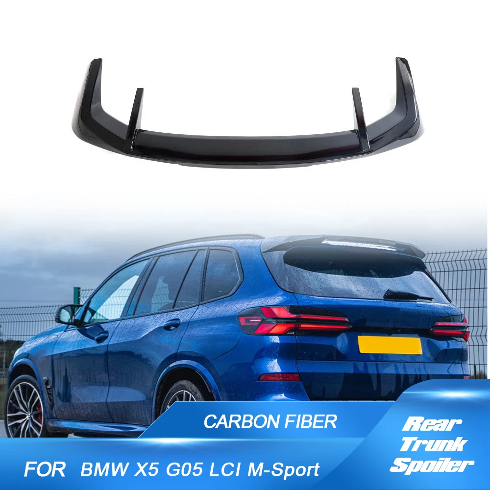 

Спойлер на заднюю крышу автомобиля, сплиттер для BMW X5 G05 M-Sport LCI 2023, автомобильный глянцевый черный ABS, задний спойлер, крыло, губа