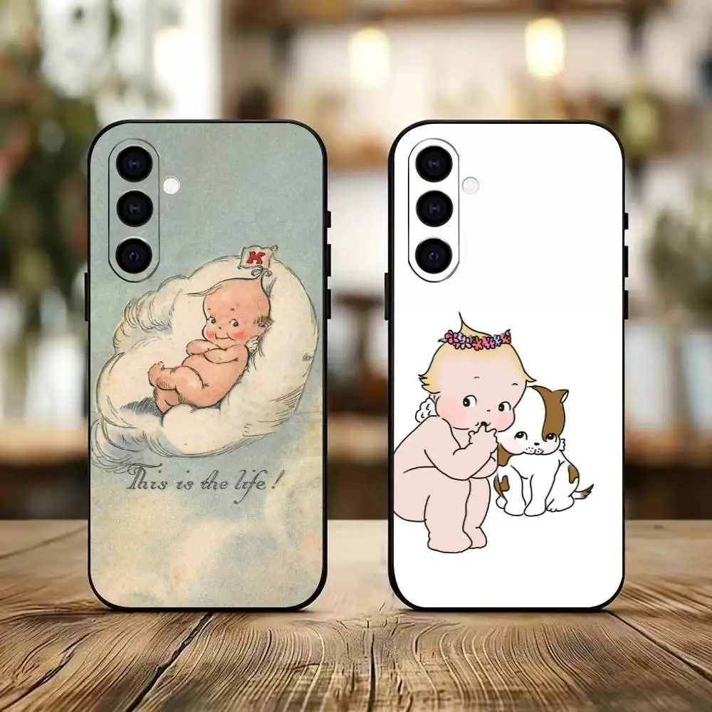 Lovely Kewpie Baby  Phone Case Black Silicone Soft For Samsung Galaxy A73,A72,A71,A70,A53,A52,A51