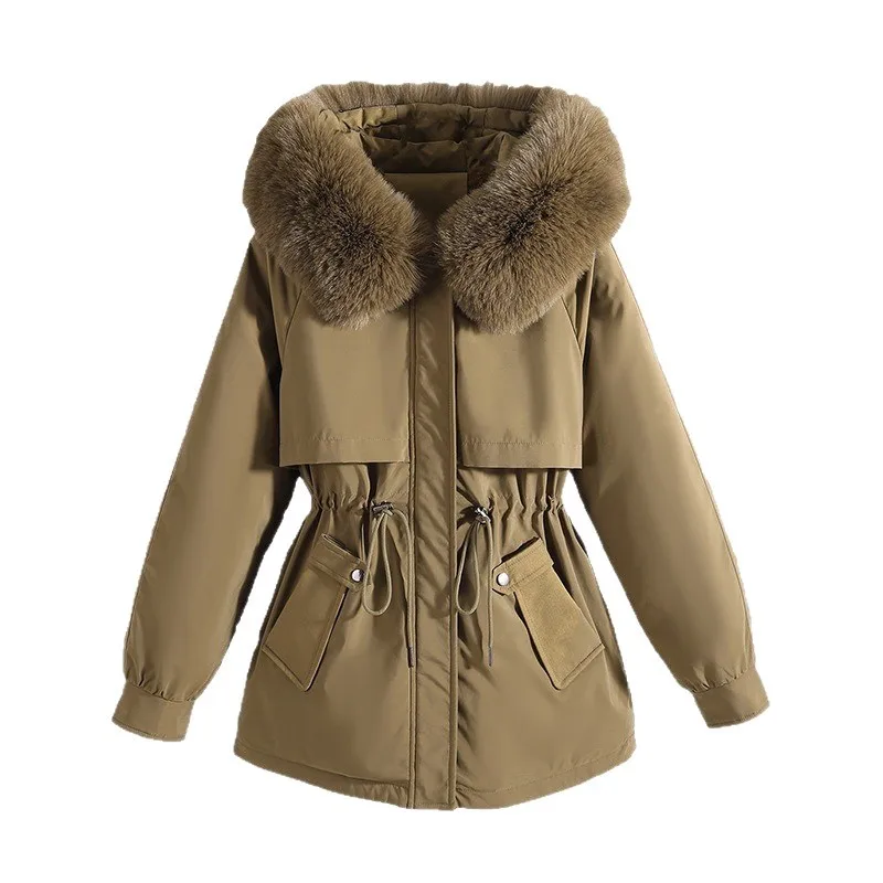 Women's Thiened Fce Parka Winter Coat Casual Loose Fit Du down Cotton Jaet Windproof Zipper Closure Hooded Coat