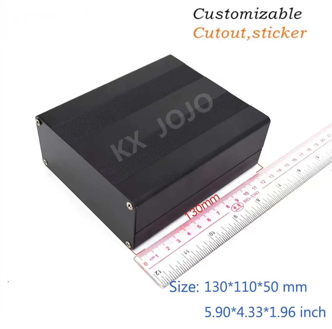 Caja protectora de aluminio para proyectos electrónicos, carcasa impermeable dividida de 110x50x130mm, PCB plateado/Negro, instrumento de bricolaje