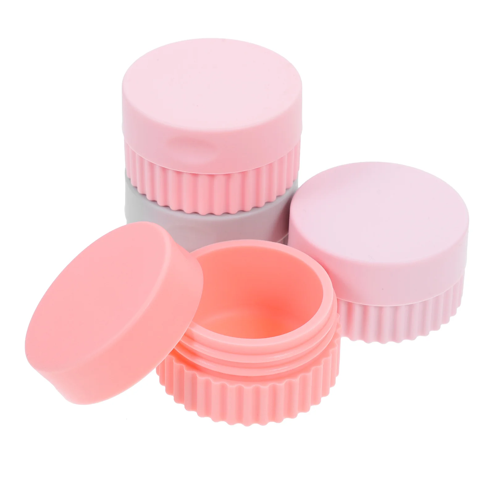 4 Pcs Silicone Pill Box Cute Dispenser Portable Travel Bottles Mini Containers for Makeup Size Jars Holder Pocket