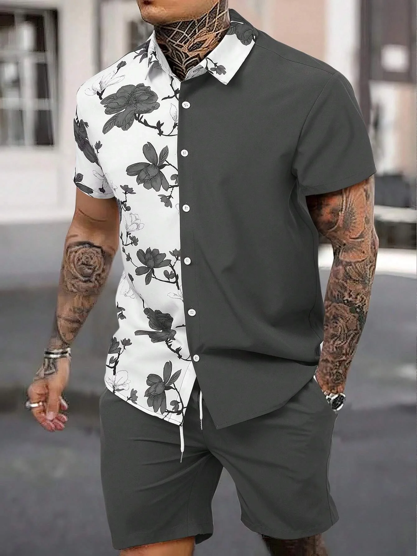 Summer Flowers 3D Print Men Shirt Sets Short Sleeve Shirt Oversized Casual Beach Shorts Streetwear Hawaiian Suits Clothes