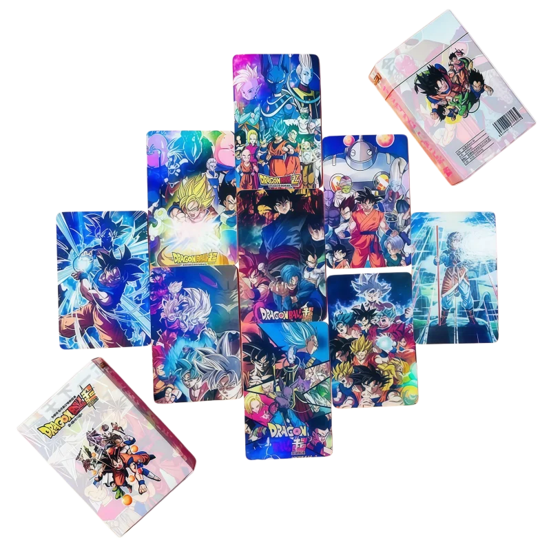 50pcs Dragon Ball holographic cards cartoon anime merchandise Gohan Vegeta Son Goku goods self-printed postcard box lomo cards view 2