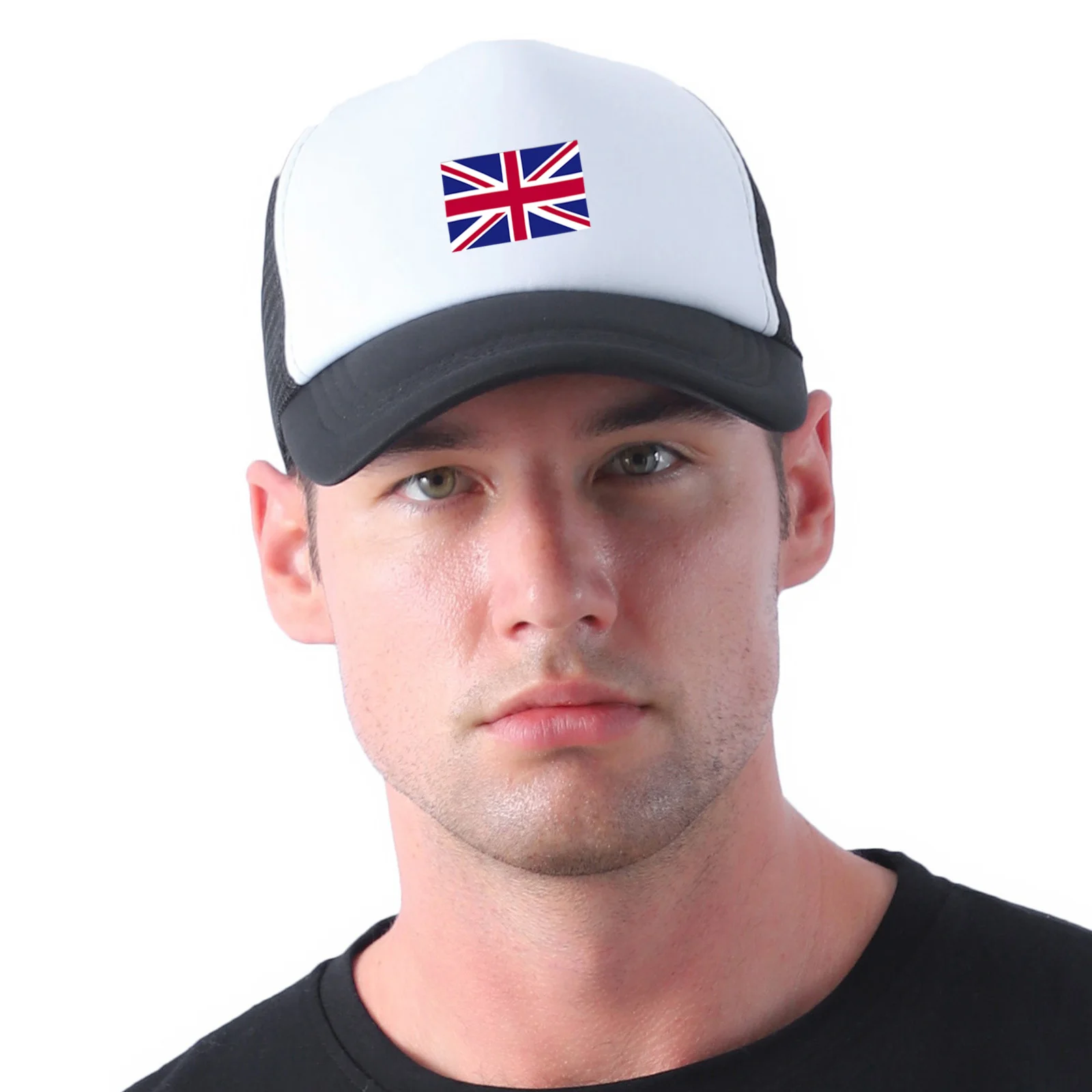 Mens Trucker Hats Spring Summer UK Flag Breathable Mesh Net Baseball Caps Women Travel Advertising Snapback Cap Dad Cap