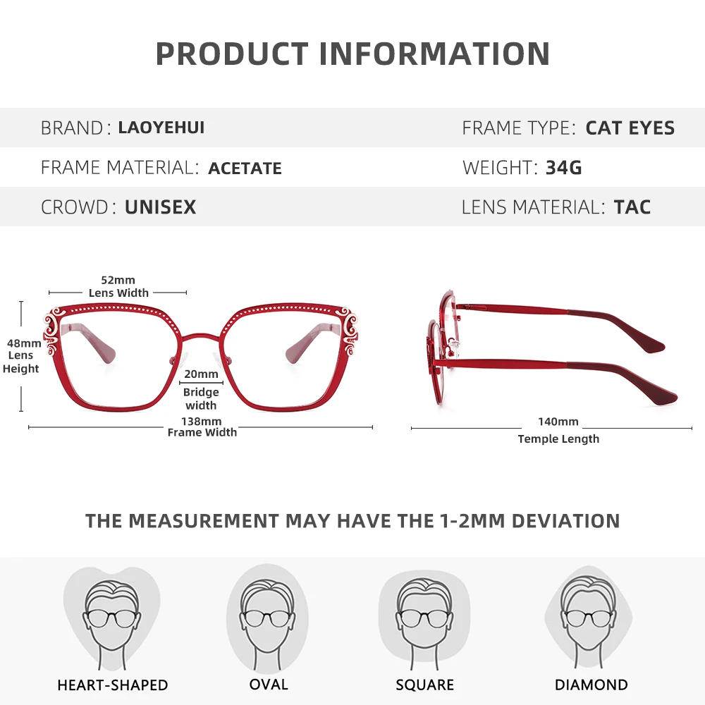 Luxury Square Optical Glasses Frames Vintage Flower Eyeglasses Frame Women Prescription Eyewear Female Myopia Hyperopia Glasses