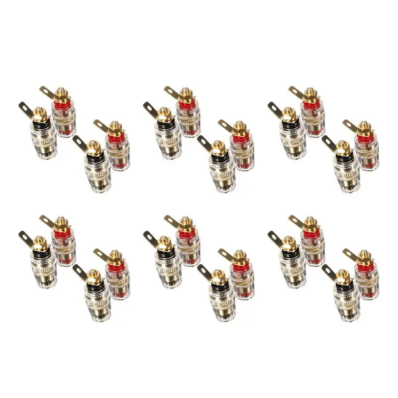 

A84X-New 24Pc Amplifier Speaker Terminal Binding Post 4Mm Banana Plug Jack