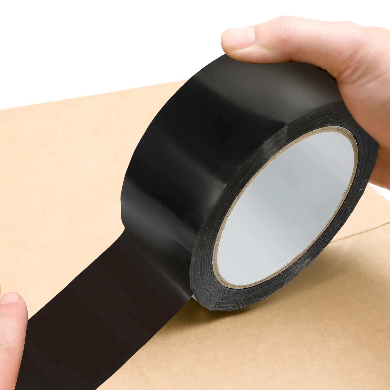 2 لفات شريط تعبئة أسود شديد التحمل لصناديق الورق المقوى الختم الشحن شريط تغليف البريد لفة متعددة الوظائف #2