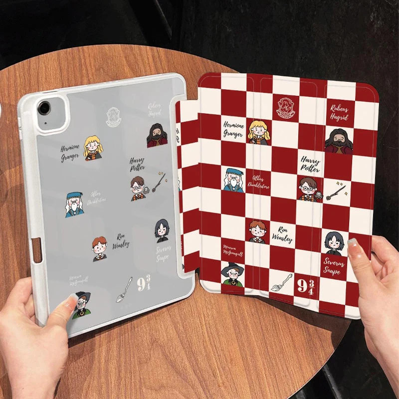 

Tablet Case for IPad 10.2 8th 9th Gen Pro 11 2nd 3rd 4th Ipad 2017 10.5 Inch Ipad Mini6 8.3 Cover Funda Red White Plaid Cartoon